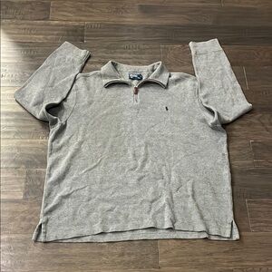Polo Ralph Lauren Ribbed Estate Sweater 1/4 Zip Sweatshirt grey Mens Size XXL